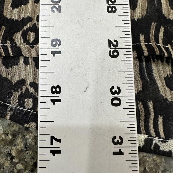 Raviya Tunic Dress Womens Large Black Beige Boho Ikat Print 3/4 Sleeve Sheer - Picture 6 of 9